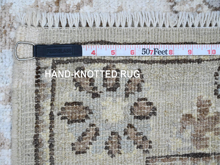 2'7" x 9'9" New Hand Knotted Grey Wool Runner Oriental Rug - MOA10220301