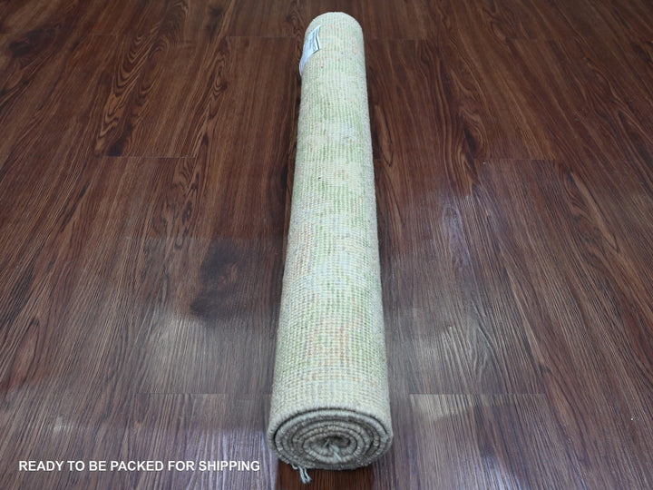 2'10" x 5'9" New Hand Knotted Ivory Wool Runner Oriental Rug - MOA10220308