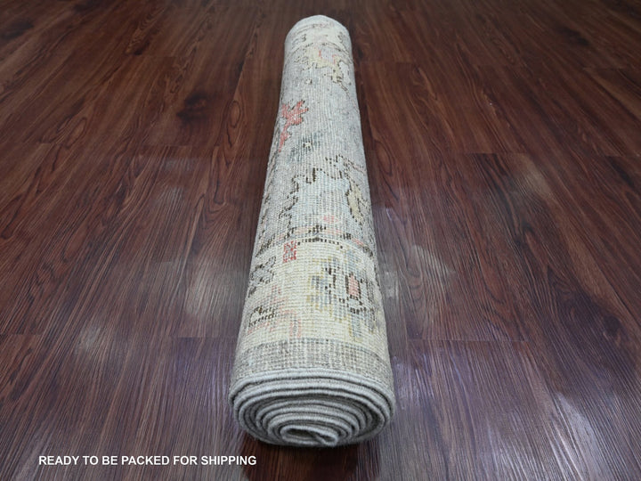 3'0" x 9'8" New Hand Knotted Grey Wool Runner Oriental Rug - MOA10220313