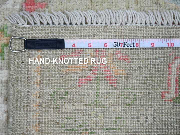 3'2" x 4'10" New Hand Knotted Green Wool Rectangle Oriental Rug - MOA10220315