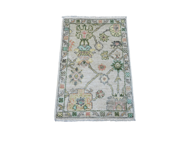 2'0" x 3'0" New Hand Knotted Ivory Wool Rectangle Oriental Rug - MOA10220319