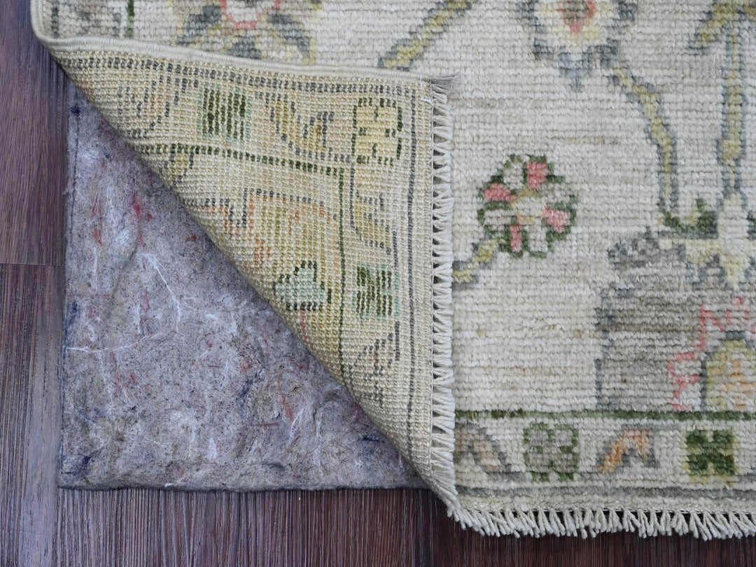 2'0" x 3'0" New Hand Knotted Ivory Wool Rectangle Oriental Rug - MOA10220319
