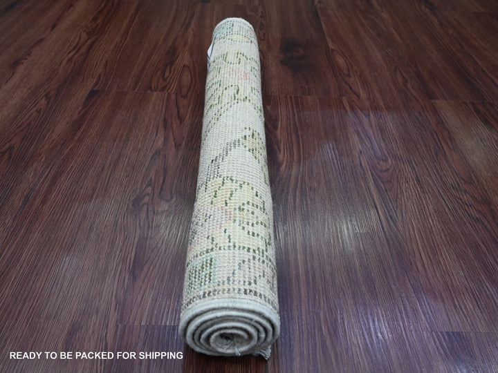 2'0" x 3'0" New Hand Knotted Ivory Wool Rectangle Oriental Rug - MOA10220319