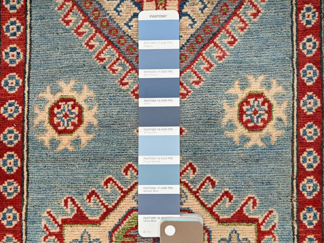 2'10" x 13'5" New Hand Knotted Blue Wool Runner Oriental Rug - MOA1022031