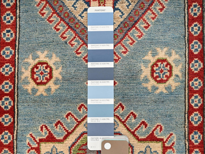 2'10" x 13'5" New Hand Knotted Blue Wool Runner Oriental Rug - MOA1022031