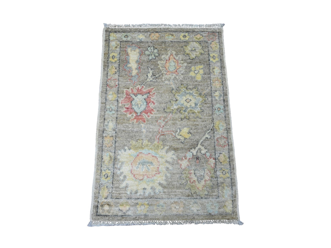 2'0" x 3'2" New Hand Knotted Brown Wool Rectangle Oriental Rug - MOA10220321