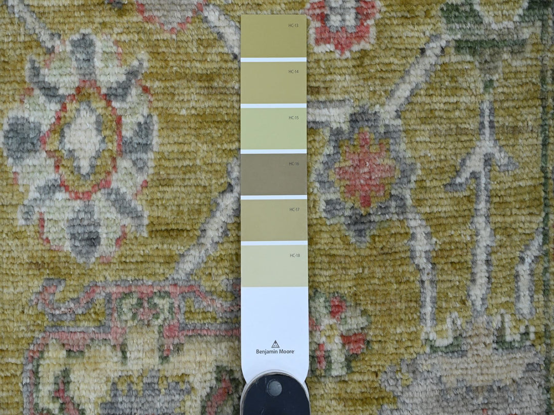 1'10" x 3'2" New Hand Knotted Yellow Wool Rectangle Oriental Rug - MOA10220322