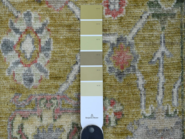 1'10" x 3'2" New Hand Knotted Yellow Wool Rectangle Oriental Rug - MOA10220322