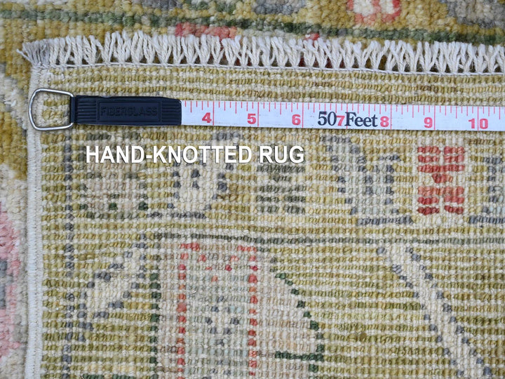 1'10" x 3'2" New Hand Knotted Yellow Wool Rectangle Oriental Rug - MOA10220322