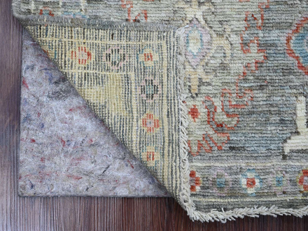 2'1" x 3'5" New Hand Knotted Grey Wool Rectangle Oriental Rug - MOA10220323