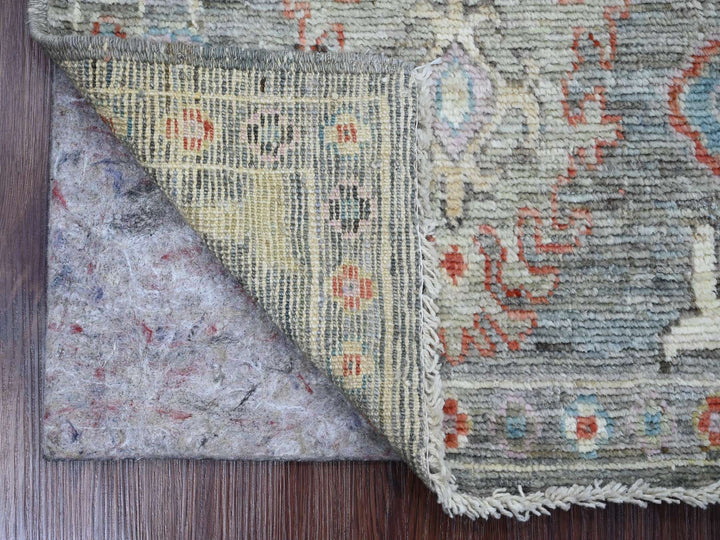 2'1" x 3'5" New Hand Knotted Grey Wool Rectangle Oriental Rug - MOA10220323