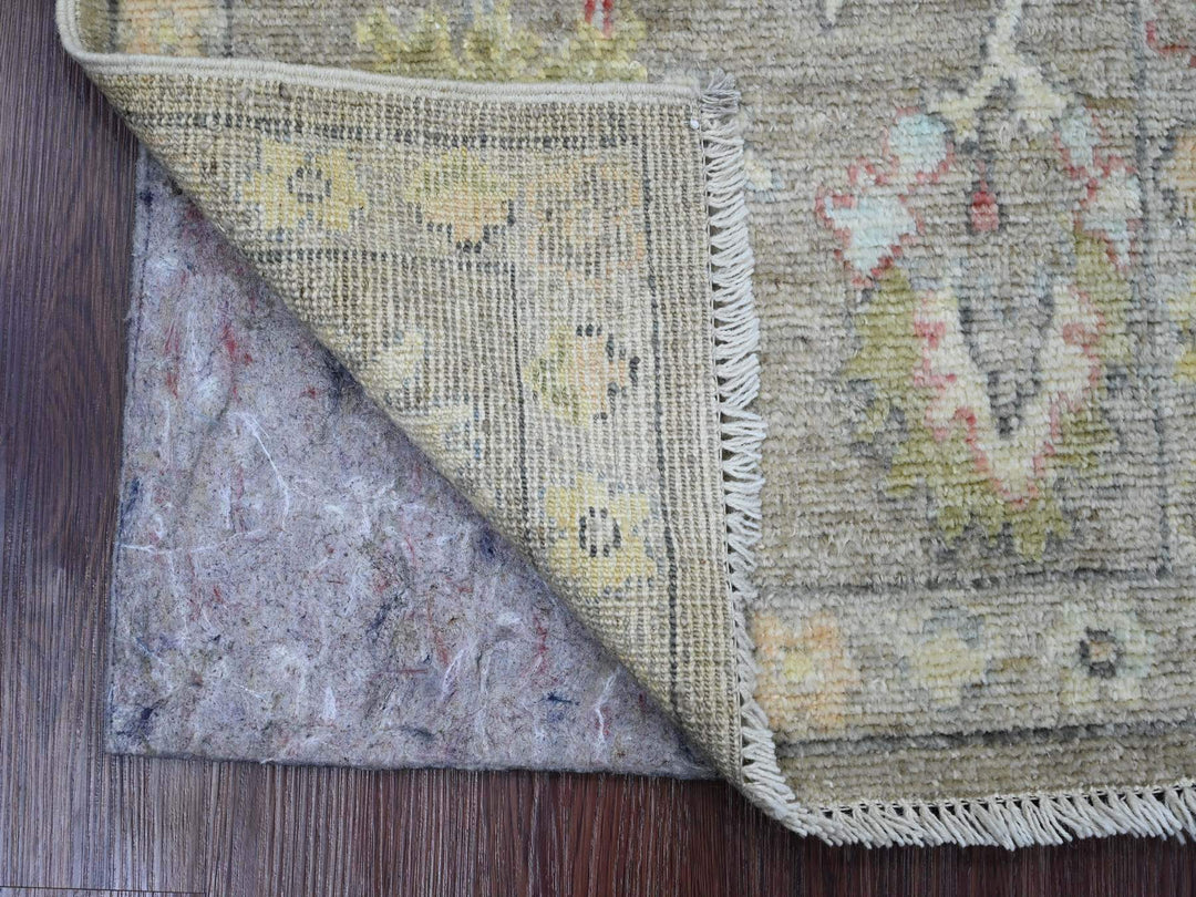 1'11" x 3'2" New Hand Knotted Grey Wool Rectangle Oriental Rug - MOA10220326