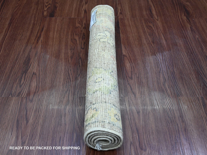 1'11" x 3'2" New Hand Knotted Grey Wool Rectangle Oriental Rug - MOA10220326