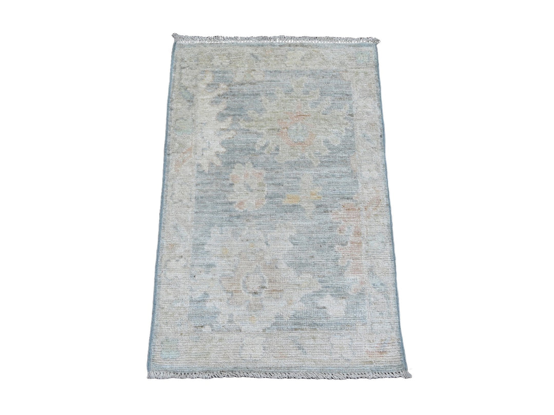 2'0" x 3'0" New Hand Knotted Grey Wool Rectangle Oriental Rug - MOA10220327