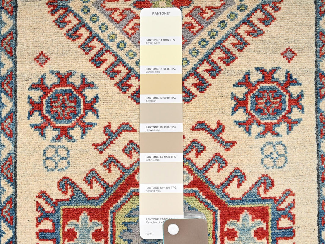 2'7" x 15'10" New Hand Knotted Ivory Wool Runner Oriental Rug - MOA1022032