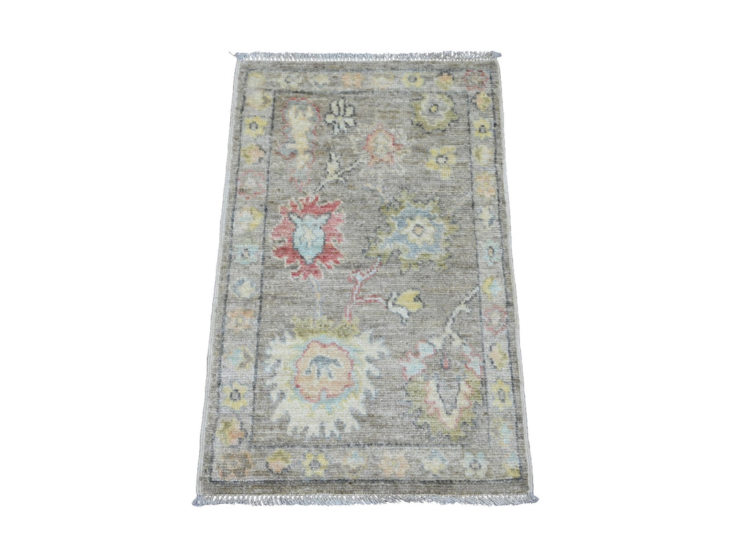 1'11" x 3'2" New Hand Knotted Brown Wool Rectangle Oriental Rug - MOA10220331