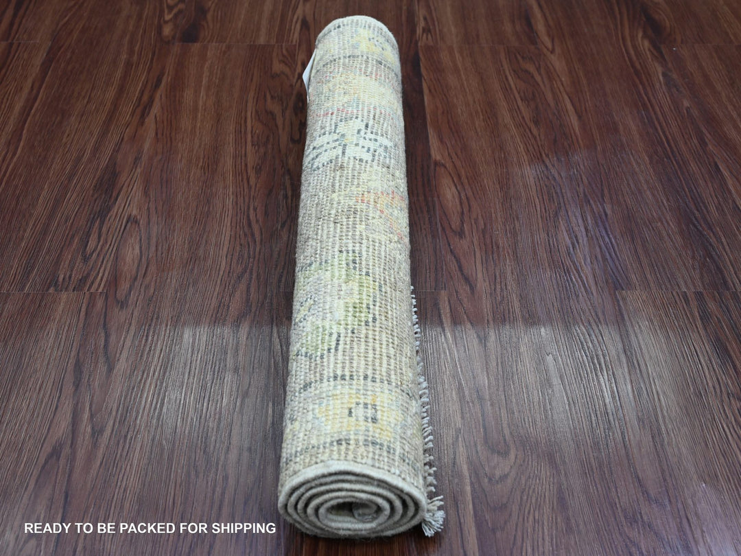 1'11" x 3'2" New Hand Knotted Brown Wool Rectangle Oriental Rug - MOA10220331