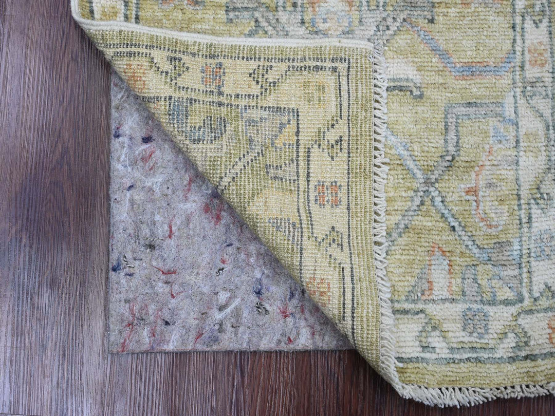 2'0" x 3'2" New Hand Knotted Green Wool Rectangle Oriental Rug - MOA10220332