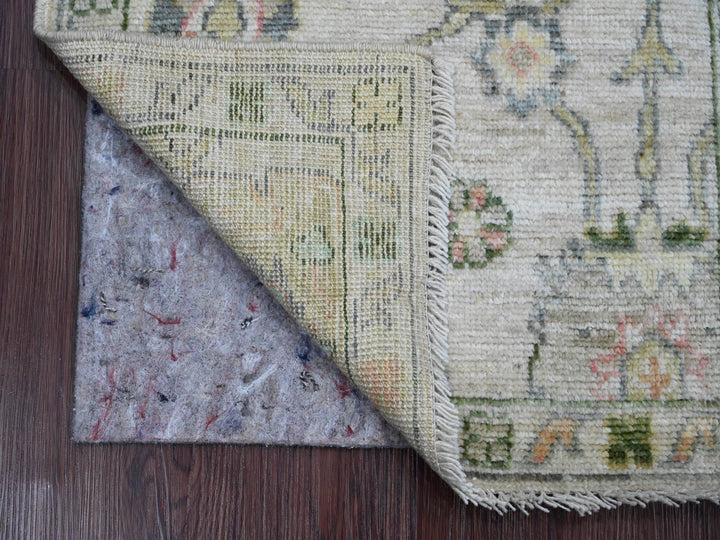 2'0" x 2'11" New Hand Knotted Ivory Wool Rectangle Oriental Rug - MOA10220333