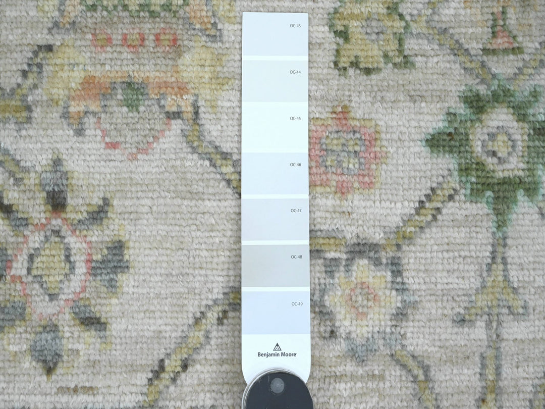 2'0" x 2'11" New Hand Knotted Ivory Wool Rectangle Oriental Rug - MOA10220333