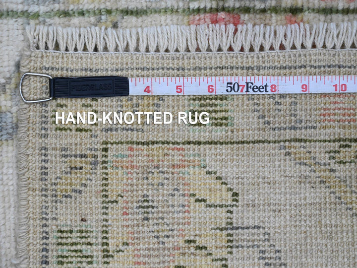2'0" x 2'11" New Hand Knotted Ivory Wool Rectangle Oriental Rug - MOA10220333