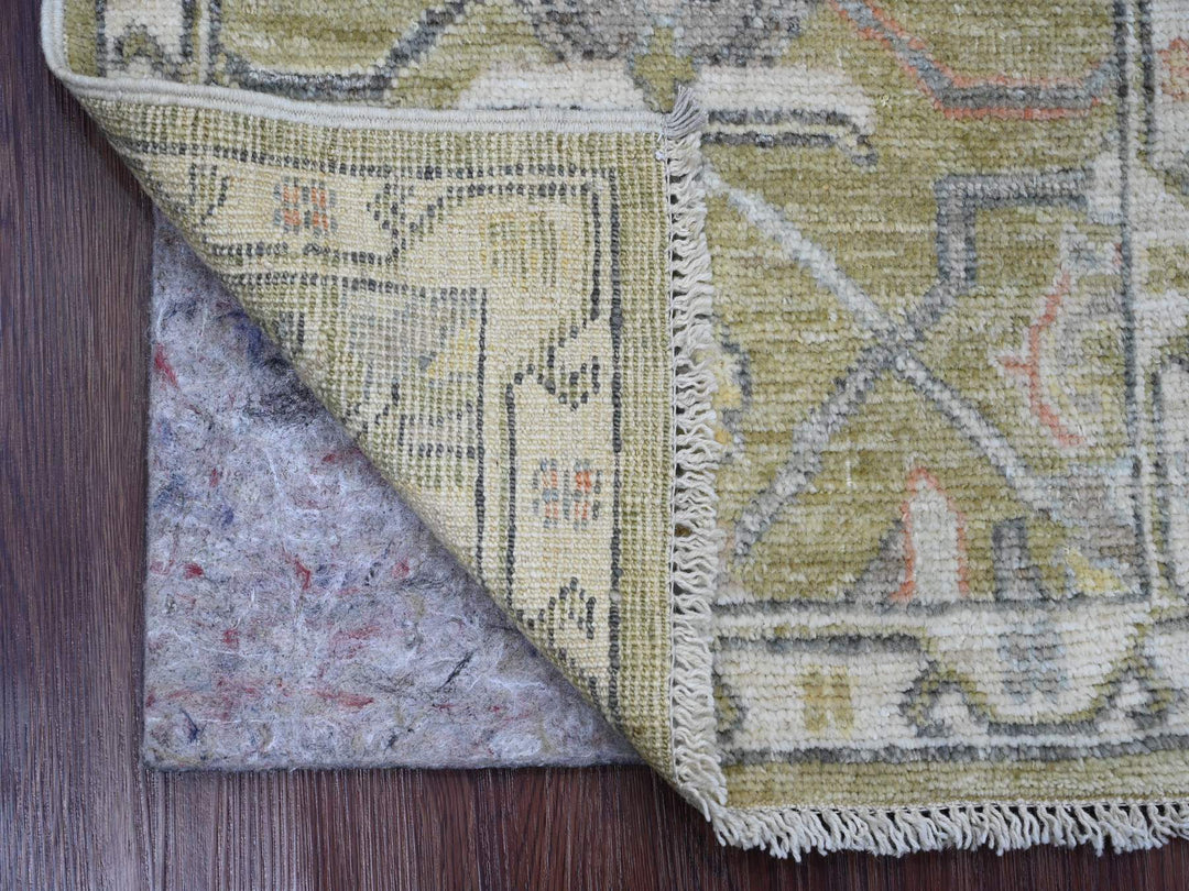 2'0" x 3'0" New Hand Knotted Green Wool Rectangle Oriental Rug - MOA10220334