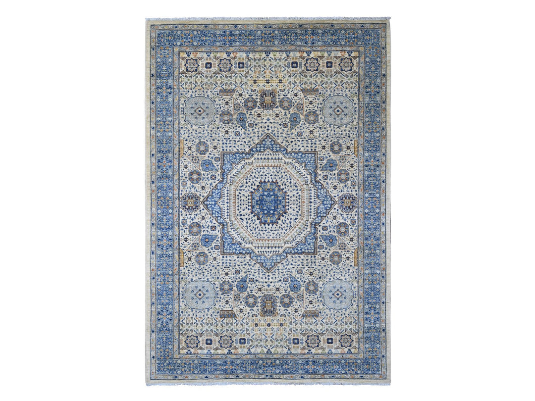 5'10" x 8'8" New Hand Knotted Ivory Wool Rectangle Oriental Rug - MOA10220335