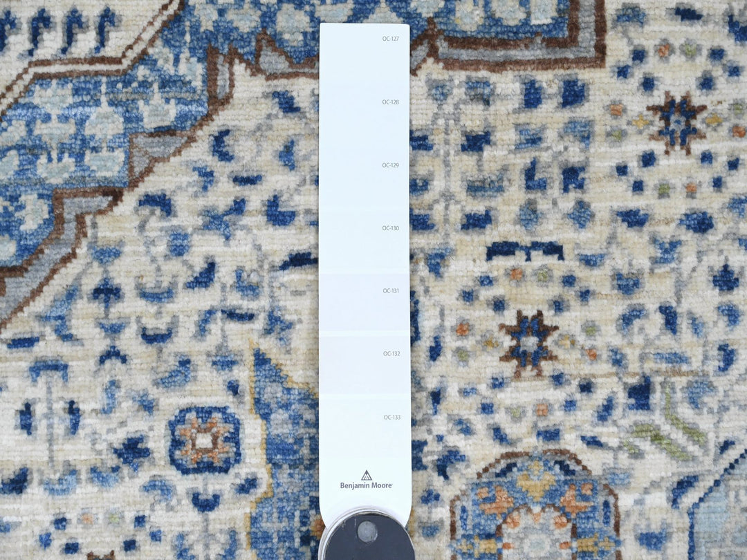 5'10" x 8'8" New Hand Knotted Ivory Wool Rectangle Oriental Rug - MOA10220335