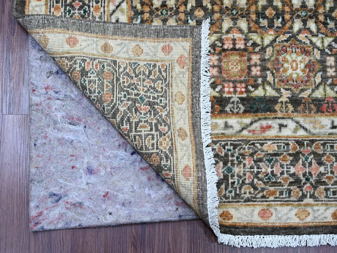 6'1" x 8'11" New Hand Knotted Brown Wool Rectangle Oriental Rug - MOA10220336