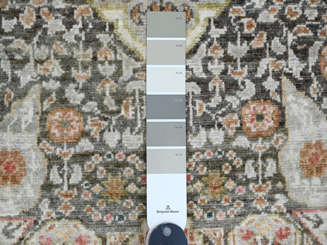 6'1" x 8'11" New Hand Knotted Brown Wool Rectangle Oriental Rug - MOA10220336