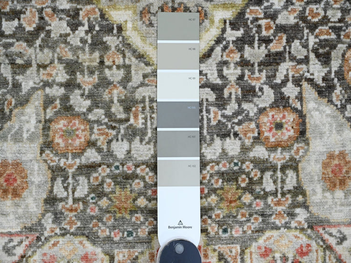 6'1" x 8'11" New Hand Knotted Brown Wool Rectangle Oriental Rug - MOA10220336