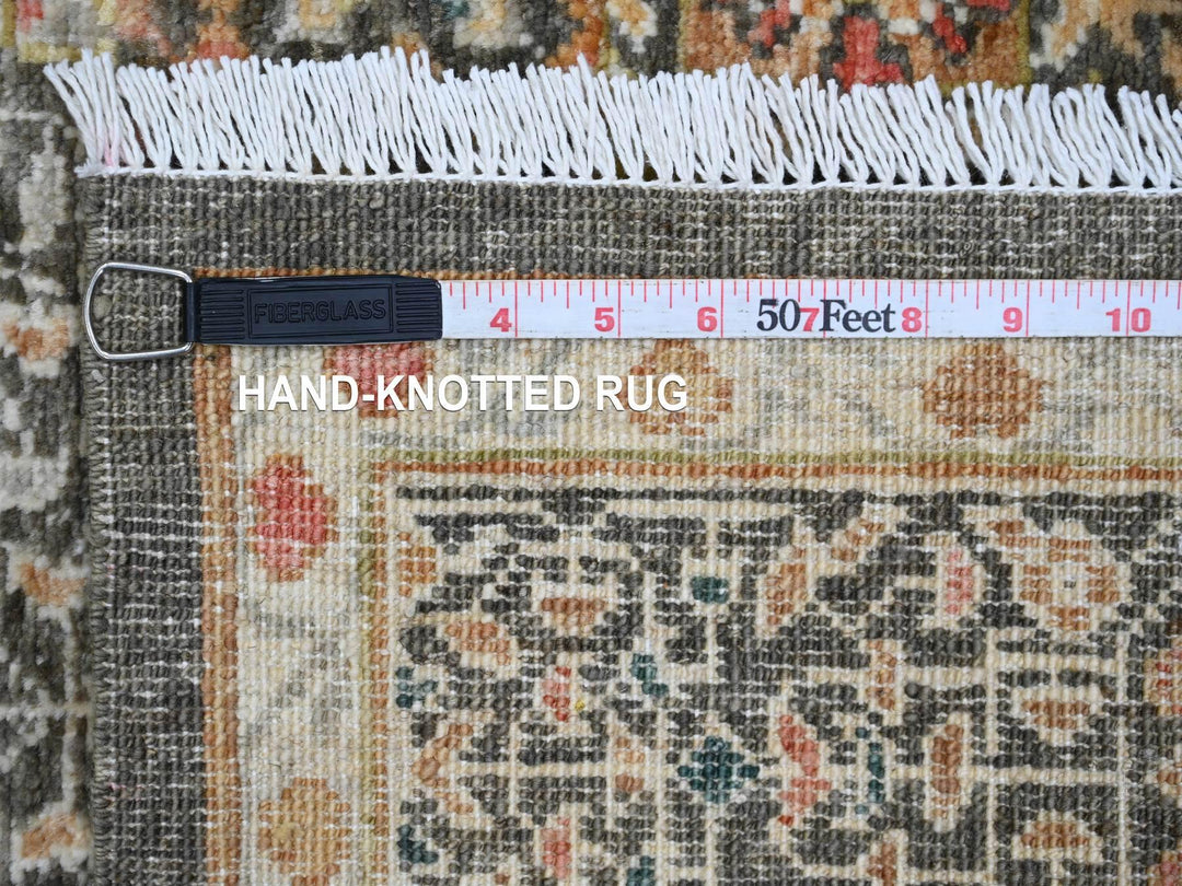 6'1" x 8'11" New Hand Knotted Brown Wool Rectangle Oriental Rug - MOA10220336