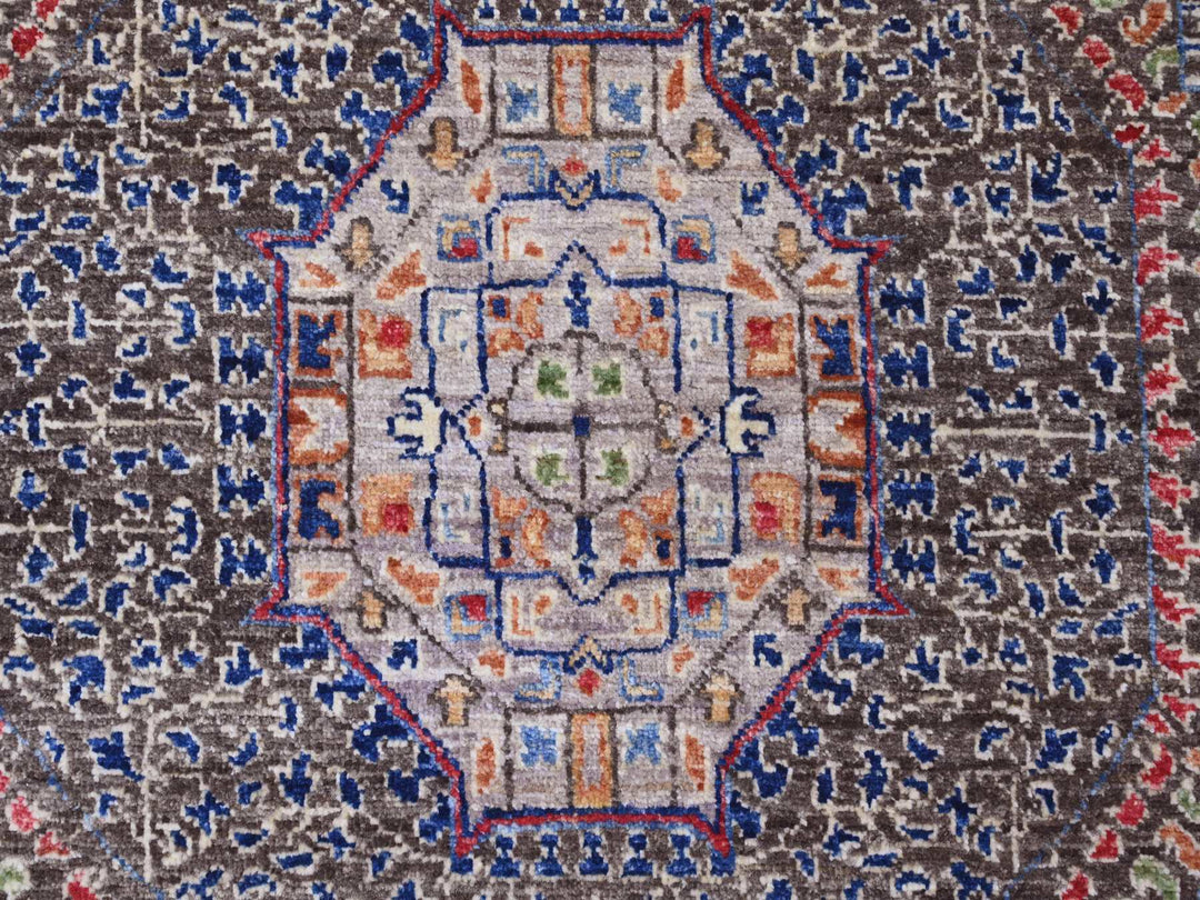 7'8" x 7'8" New Hand Knotted Brown Wool Round Oriental Rug - MOA10220337