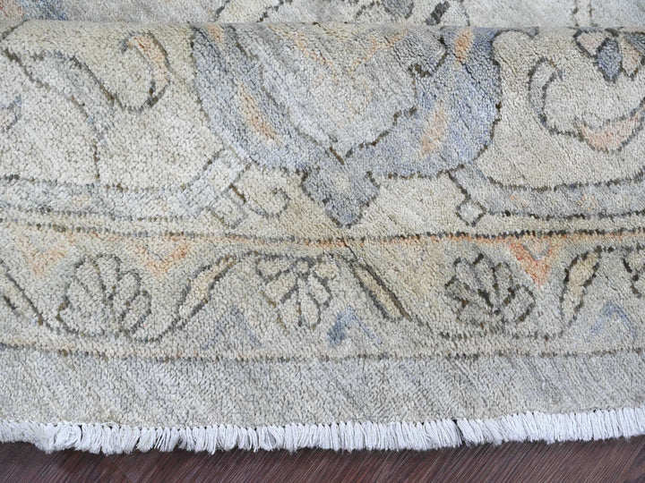 12'0" x 12'2" New Hand Knotted Grey Wool Round Oriental Rug - MOA10220339