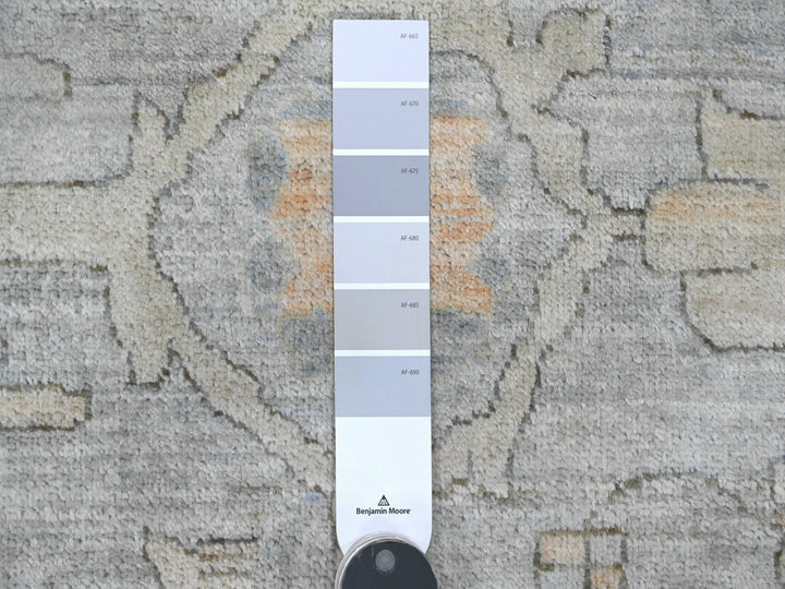 12'0" x 12'2" New Hand Knotted Grey Wool Round Oriental Rug - MOA10220339