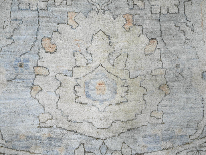 12'0" x 12'2" New Hand Knotted Grey Wool Round Oriental Rug - MOA10220339