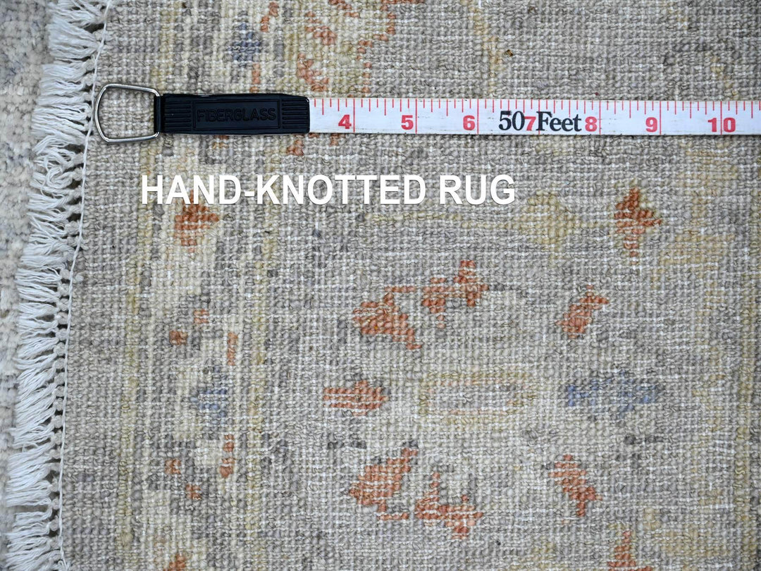 5'10" x 6'0" New Hand Knotted Blue Wool Round Oriental Rug - MOA10220342