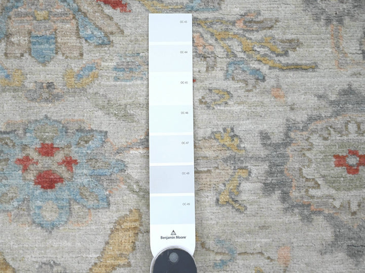 5'10" x 5'11" New Hand Knotted Ivory Wool Round Oriental Rug - MOA10220343