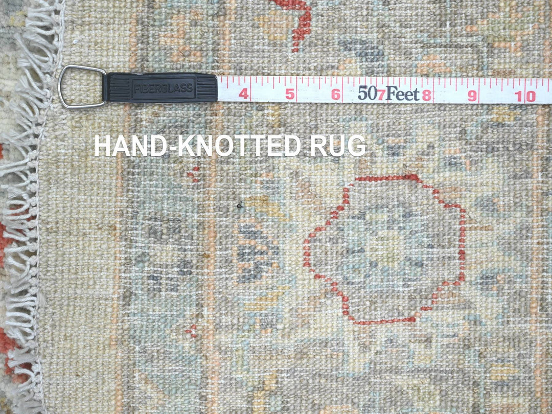 5'10" x 5'11" New Hand Knotted Ivory Wool Round Oriental Rug - MOA10220343