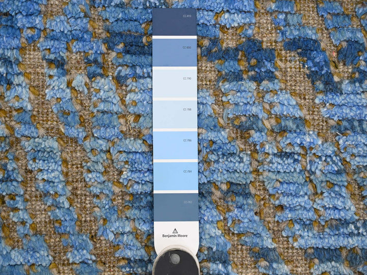 5'1" x 8'2" New Hand Knotted Blue Wool Rectangle Oriental Rug - MOA10220344