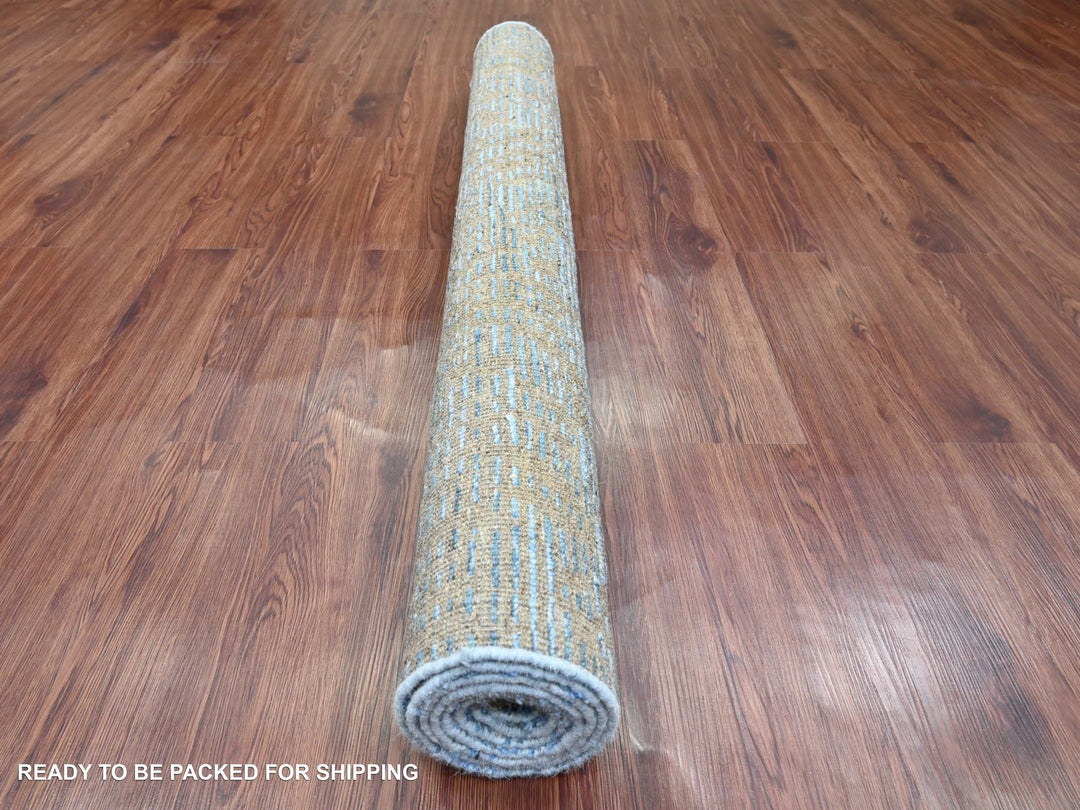 5'1" x 8'2" New Hand Knotted Blue Wool Rectangle Oriental Rug - MOA10220344