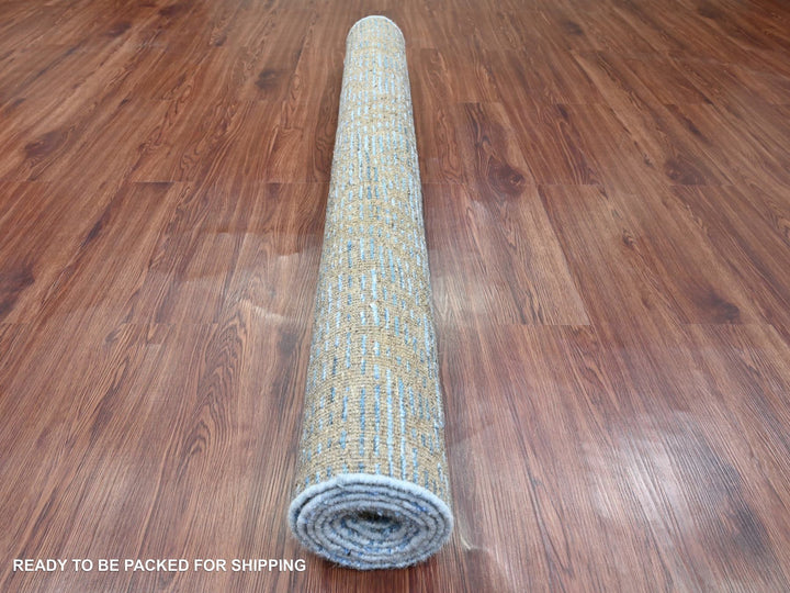 5'1" x 8'2" New Hand Knotted Blue Wool Rectangle Oriental Rug - MOA10220344