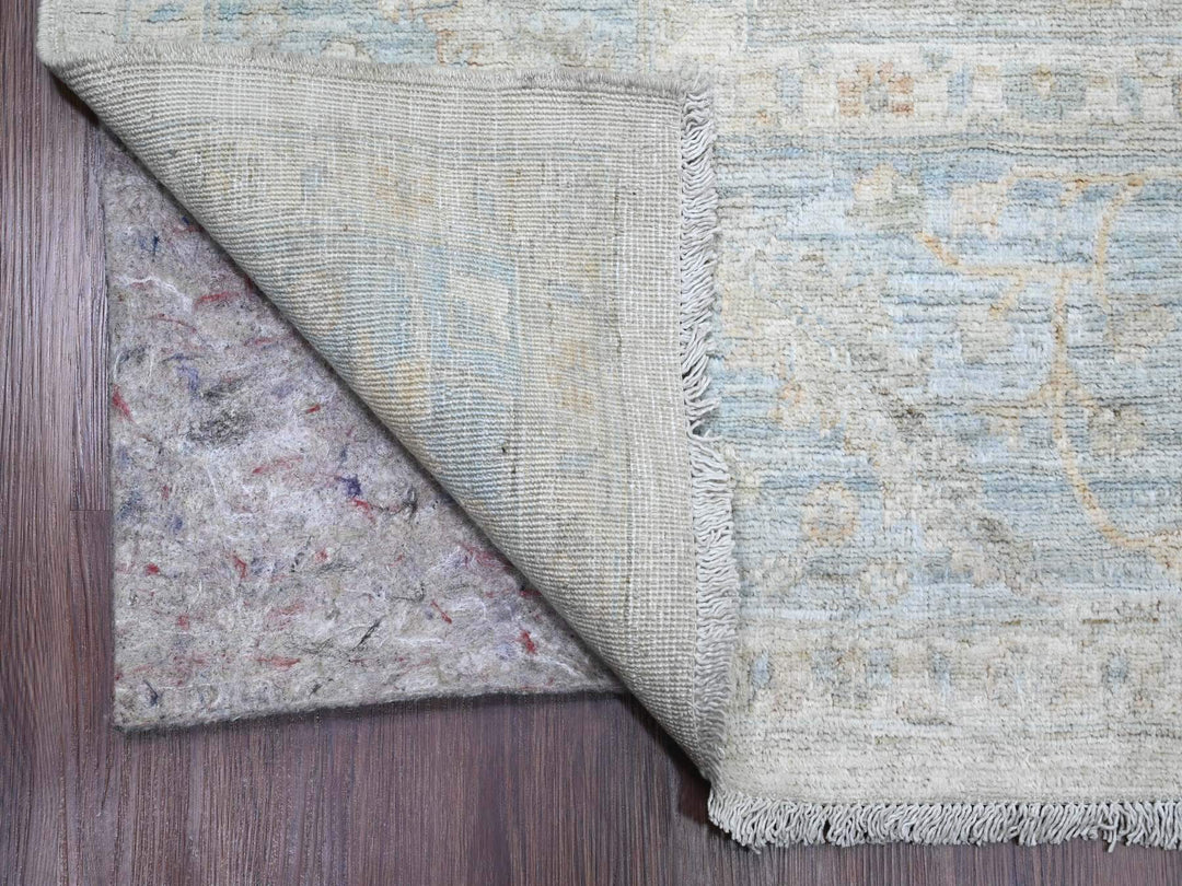 9'1" x 11'7" New Hand Knotted Grey Wool Rectangle Oriental Rug - MOA10220349