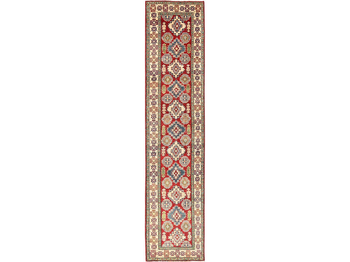 2'7" x 12'8" New Hand Knotted Red Wool Runner Oriental Rug - MOA1022034