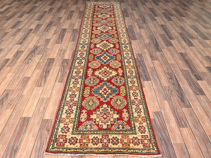 2'7" x 12'8" New Hand Knotted Red Wool Runner Oriental Rug - MOA1022034