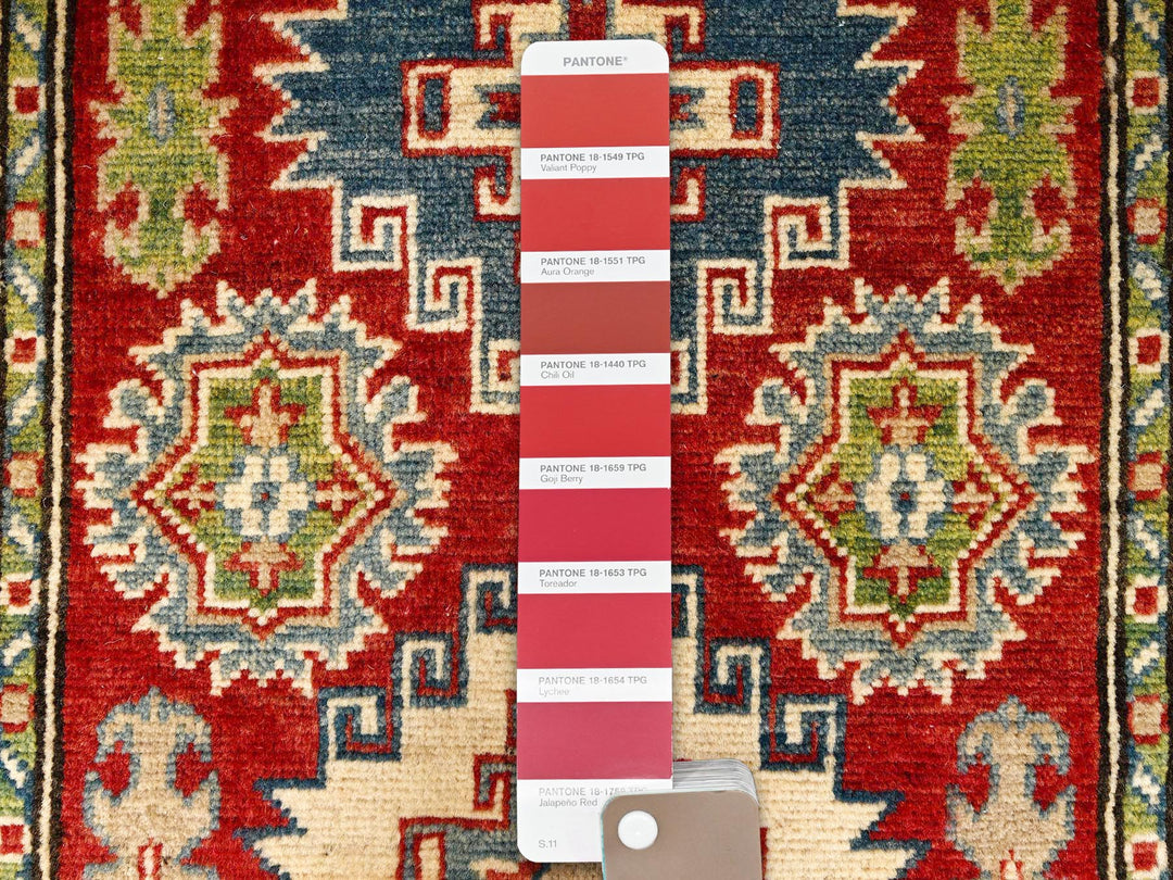 2'7" x 12'8" New Hand Knotted Red Wool Runner Oriental Rug - MOA1022034