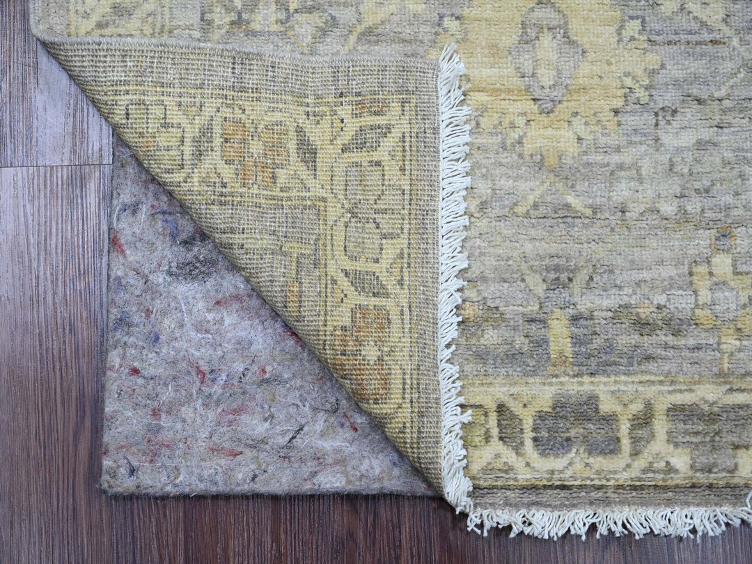 2'7" x 11'8" New Hand Knotted Grey Wool Runner Oriental Rug - MOA10220351