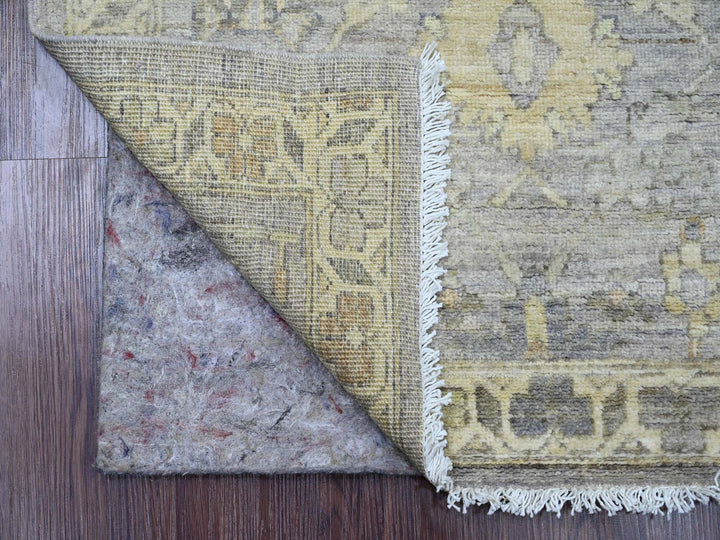 2'7" x 11'8" New Hand Knotted Grey Wool Runner Oriental Rug - MOA10220351