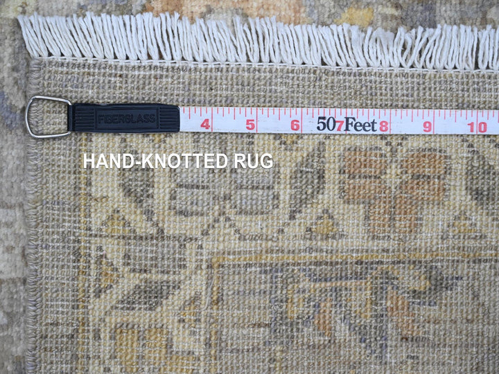 2'7" x 11'8" New Hand Knotted Grey Wool Runner Oriental Rug - MOA10220351