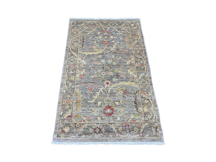 3'1" x 4'9" New Hand Knotted Grey Wool Rectangle Oriental Rug - MOA10220353